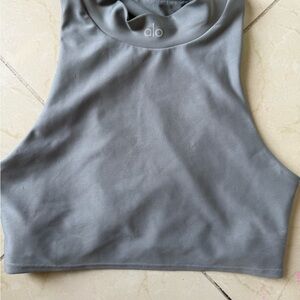 ALO Yoga Gray Sleeveless Crop Tank Top